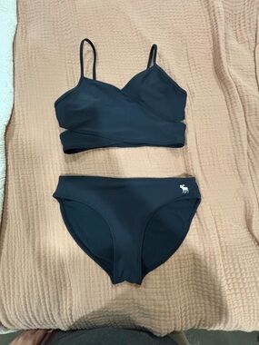NOT AVAILABLE abercrombie kids Black Two-Piece Bikini Set - Cross Wrap Top &